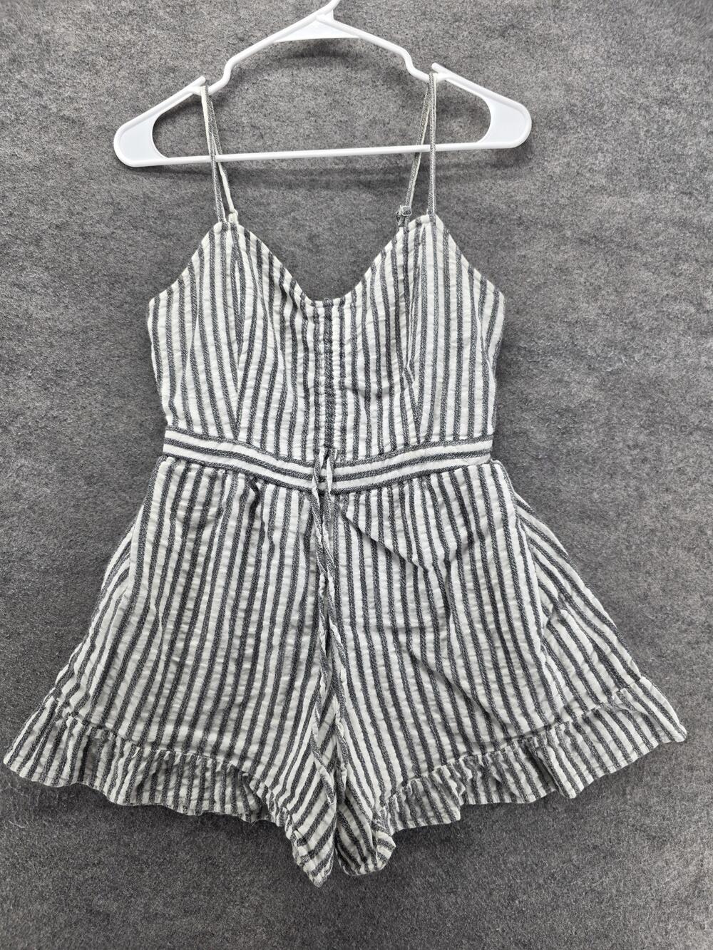 American Eagle Outfitters Romper Womens Small Linen Blend Striped Summer